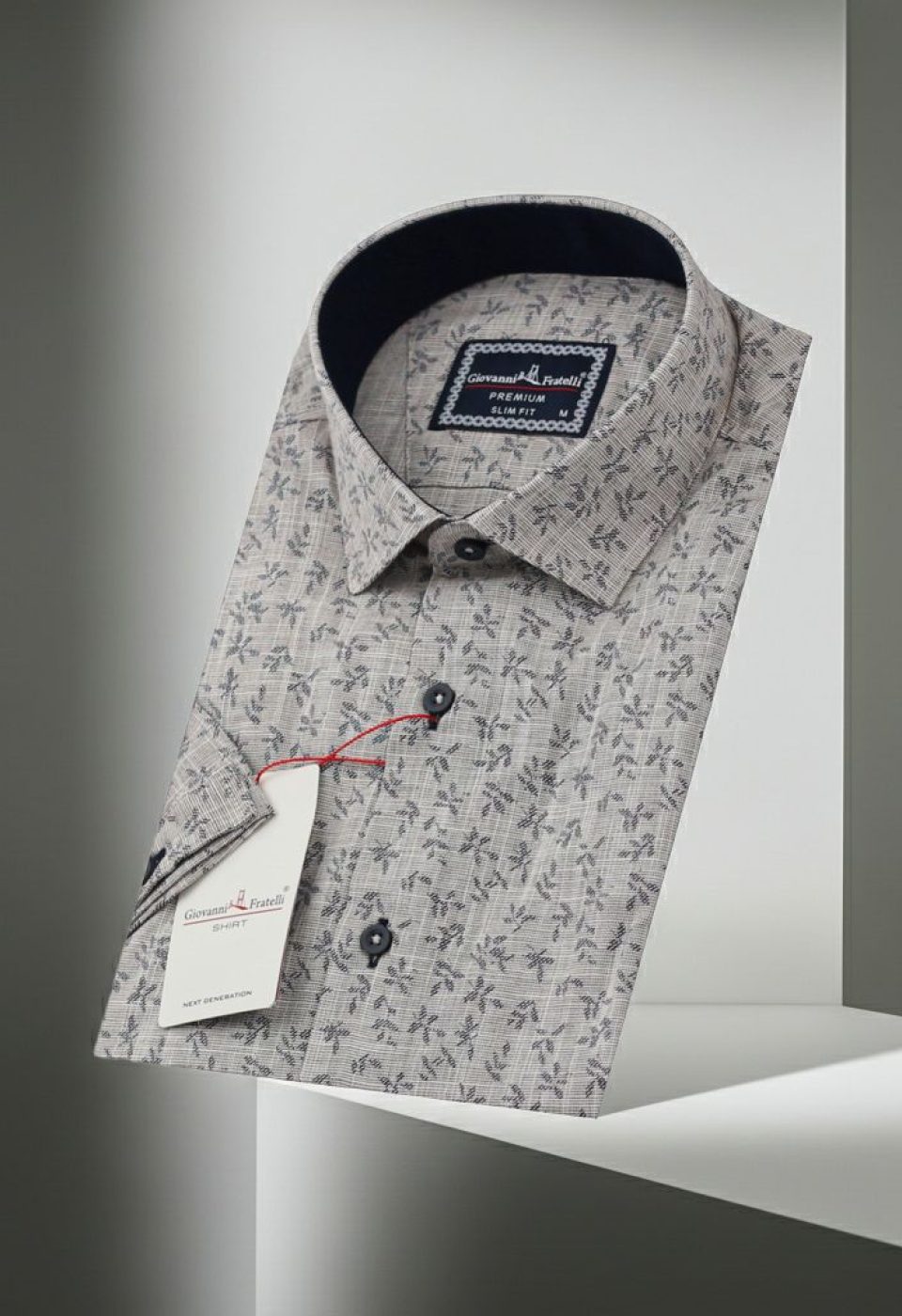 Slim Fit Kısa Kol Desenli Erkek Gömlek 3GMK311151002