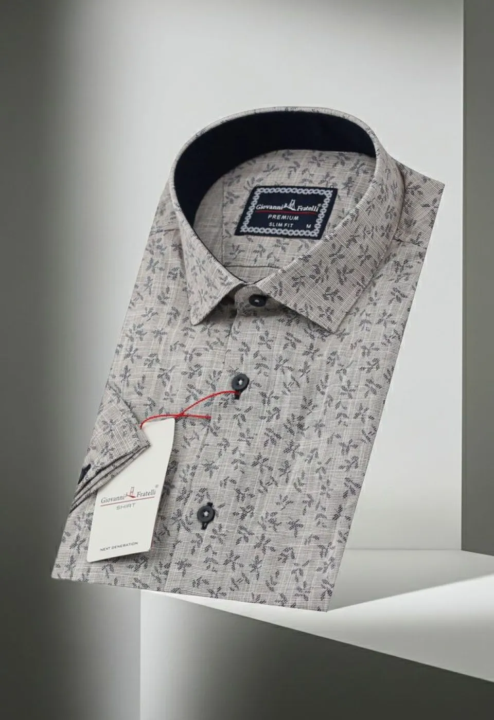 Slim Fit Kısa Kol Desenli Erkek Gömlek 3GMK311151002 - Giovanni Fratelli
