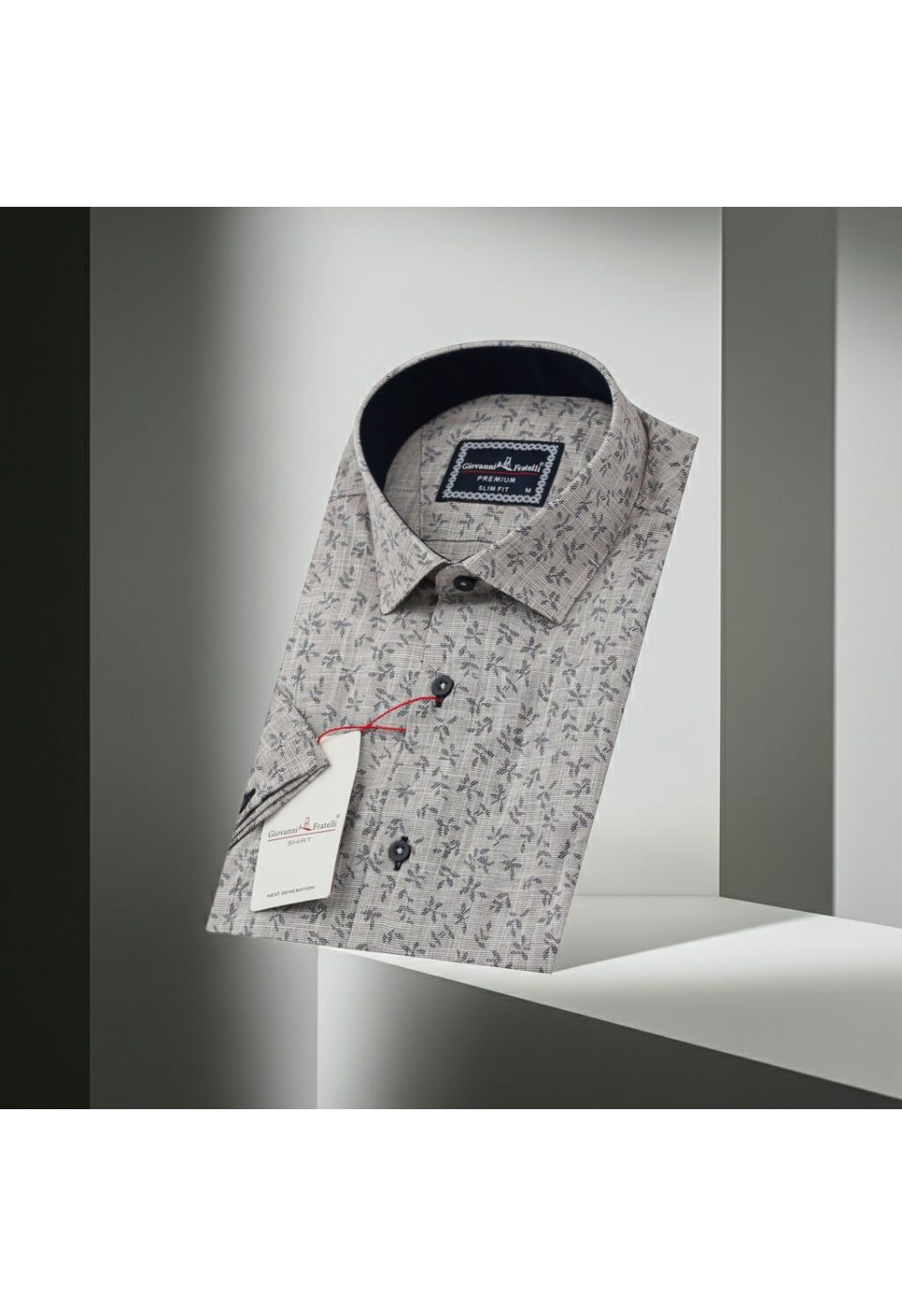 Slim Fit Kısa Kol Desenli Erkek Gömlek 3GMK311151002 - Giovanni Fratelli