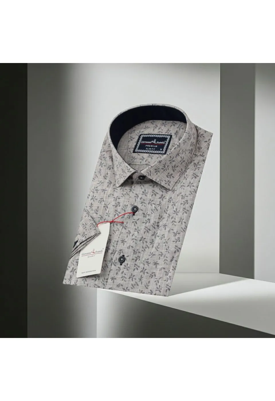 Slim Fit Kısa Kol Desenli Erkek Gömlek 3GMK311151002 - Giovanni Fratelli