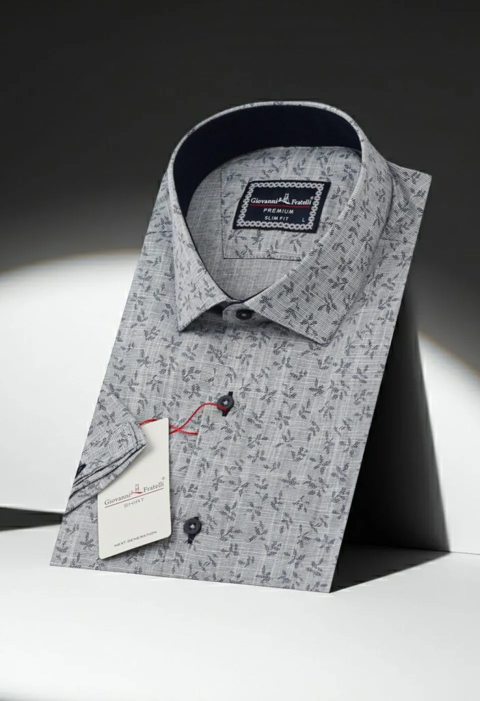 Slim Fit Kısa Kol Desenli Erkek Gömlek 3GMK311151004