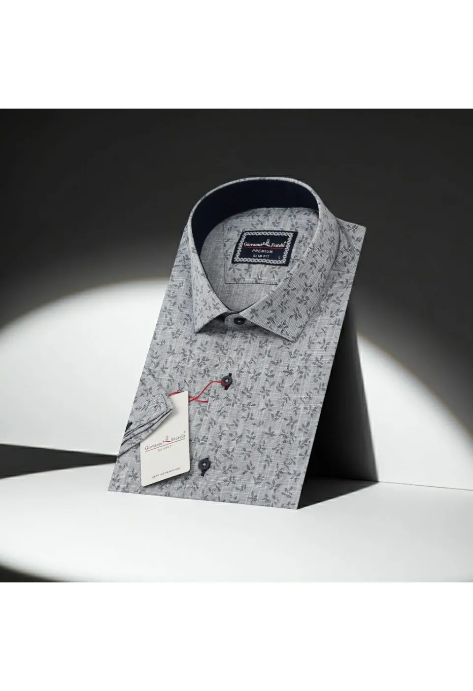 Slim Fit Kısa Kol Desenli Erkek Gömlek 3GMK311151004 - Giovanni Fratelli