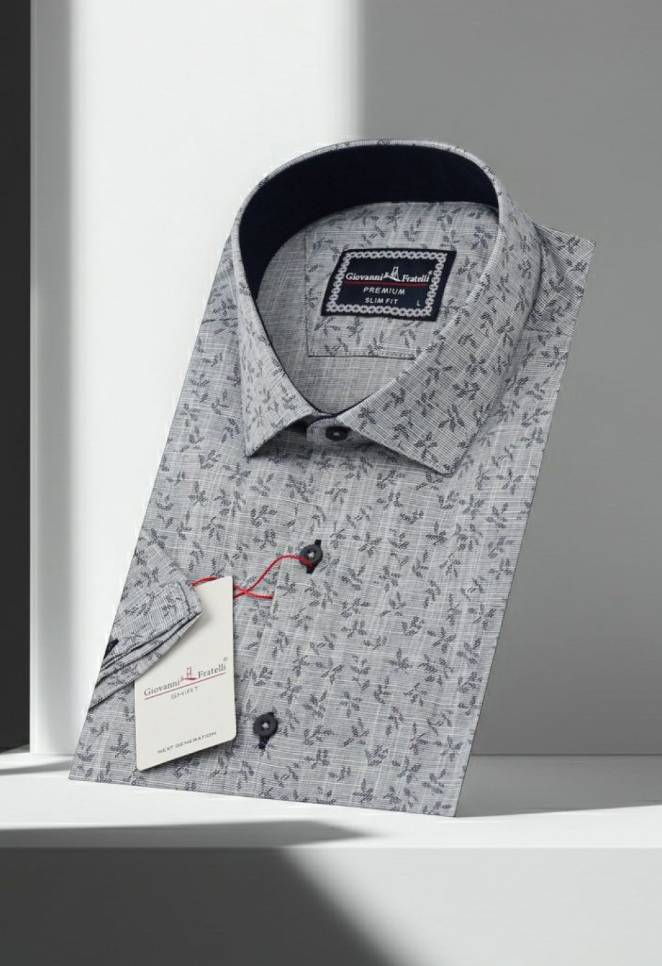 Slim Fit Kısa Kol Desenli Erkek Gömlek 3GMK311151004