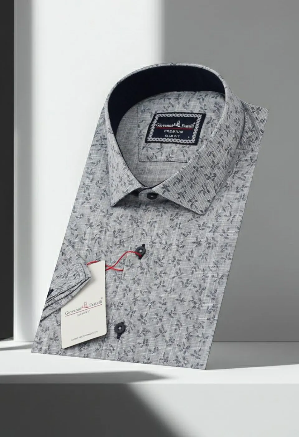 Slim Fit Kısa Kol Desenli Erkek Gömlek 3GMK311151004