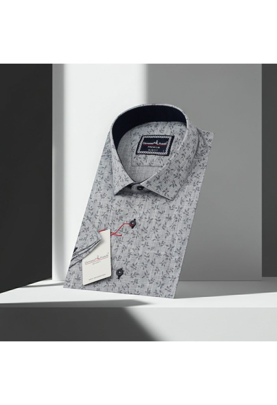 Slim Fit Kısa Kol Desenli Erkek Gömlek 3GMK311151004 - Giovanni Fratelli