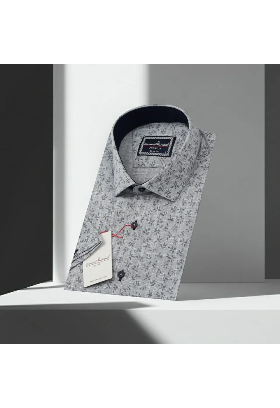Slim Fit Kısa Kol Desenli Erkek Gömlek 3GMK311151004 - Giovanni Fratelli