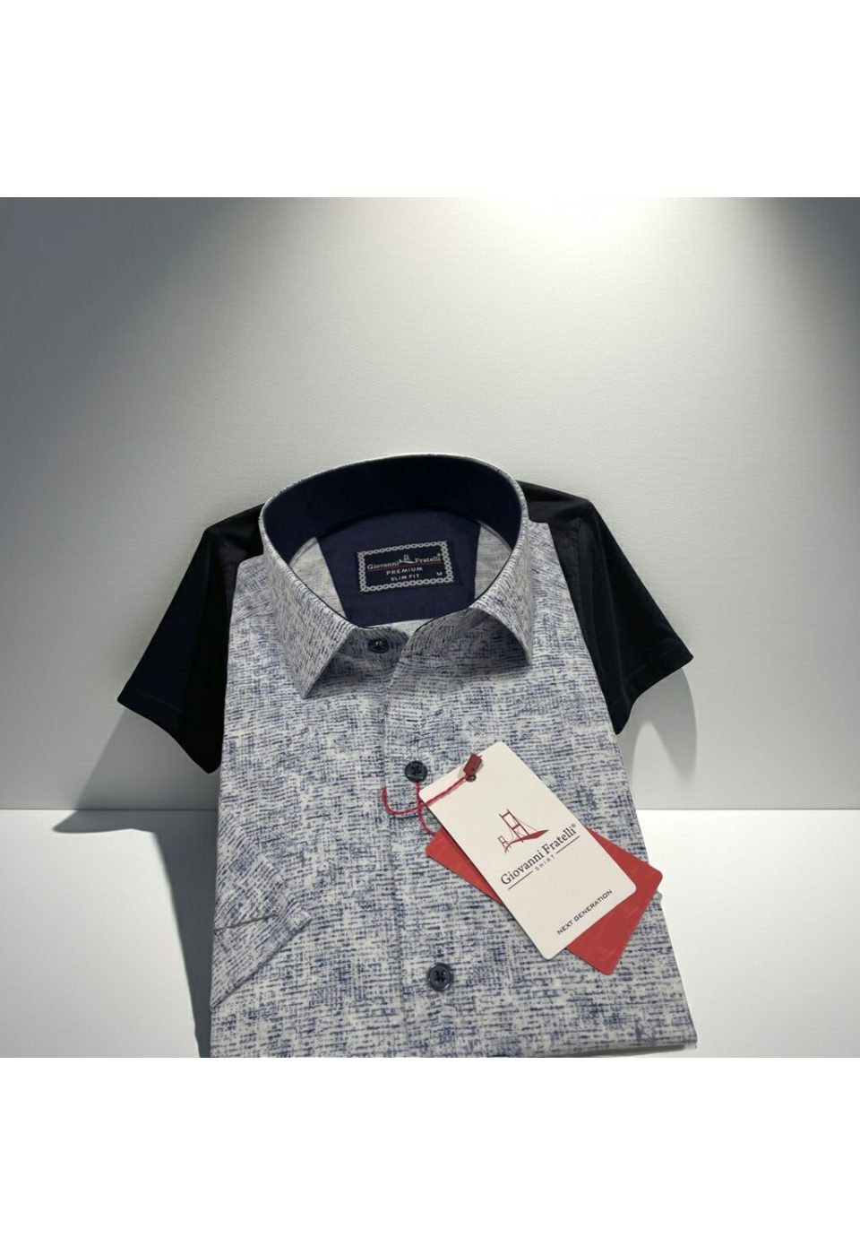 1152 CR K YAKMA 001 Slim Fit Kısa Kol Desenli Sıcak Baskı Erkek Gömlek 3GMK321152001 - Giovanni Fratelli
