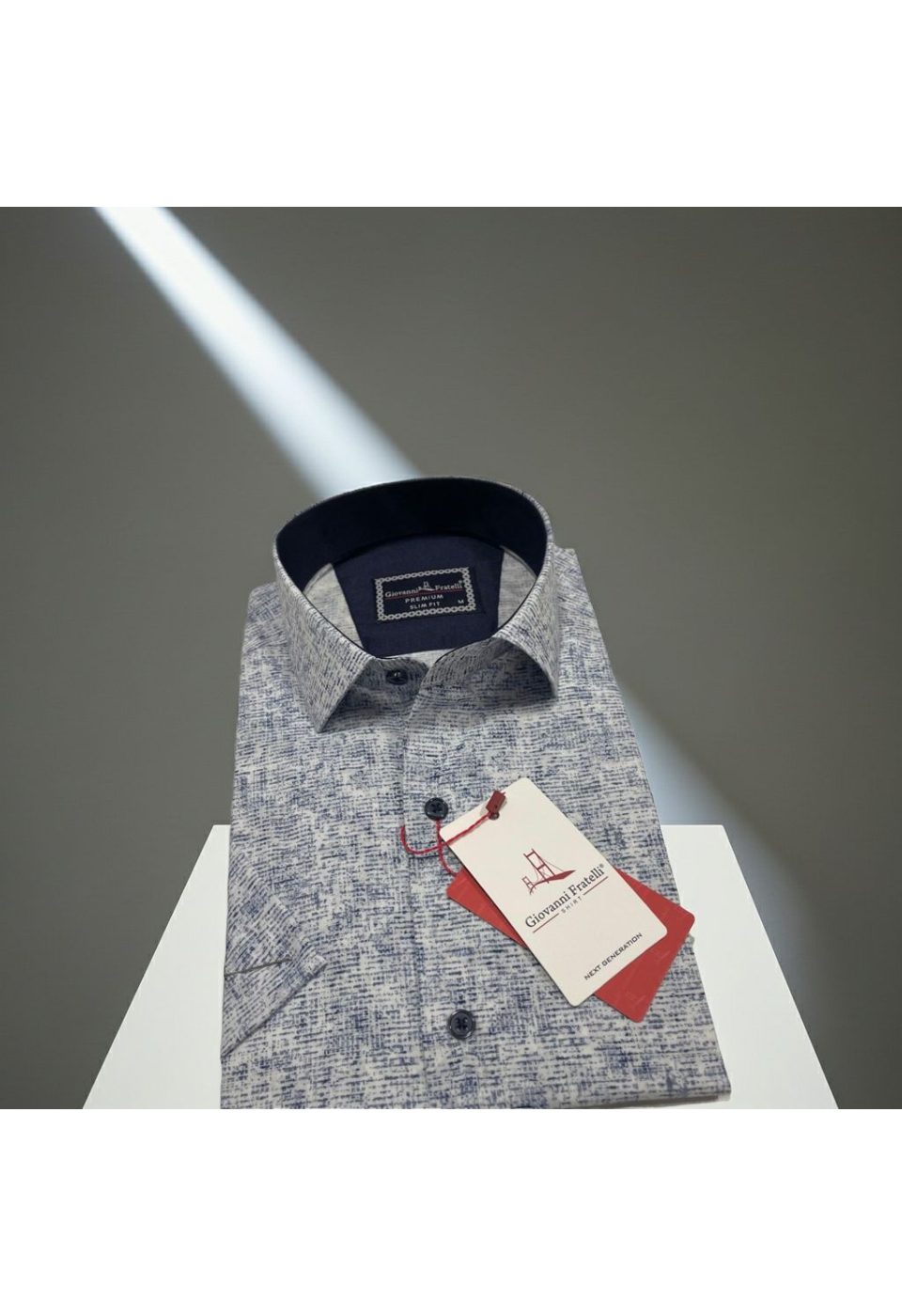 1152 CR K YAKMA 001 Slim Fit Kısa Kol Desenli Sıcak Baskı Erkek Gömlek 3GMK321152001 - Giovanni Fratelli