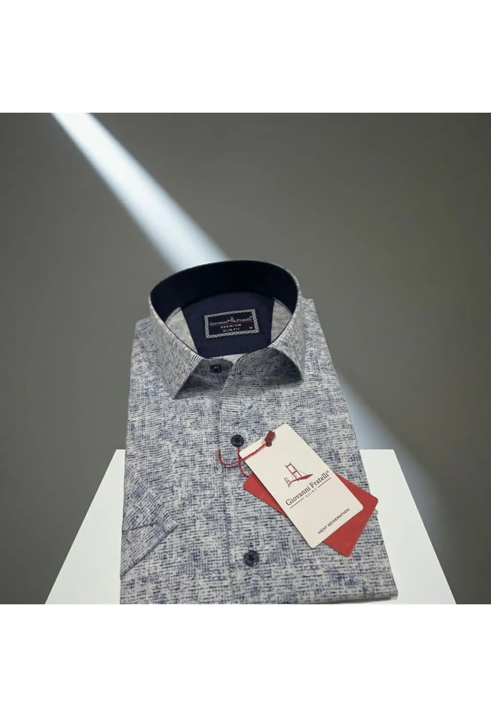 Slim Fit Kısa Kol Desenli Sıcak Baskı Erkek Gömlek 3GMK321152001 - Giovanni Fratelli