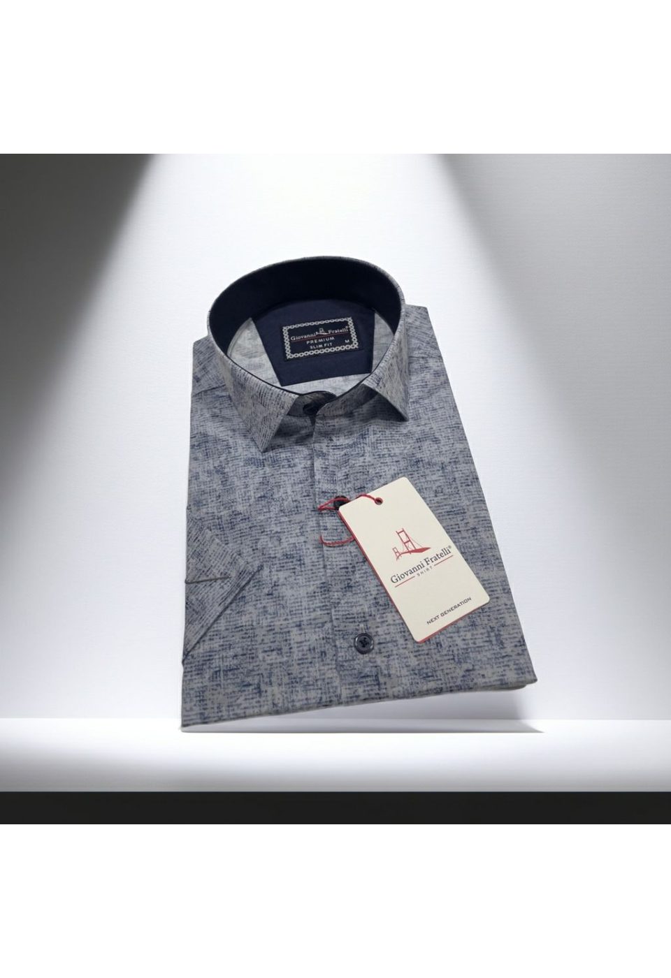Slim Fit Kısa Kol Desenli Sıcak Baskı Erkek Gömlek 3GMK321152002 - Giovanni Fratelli