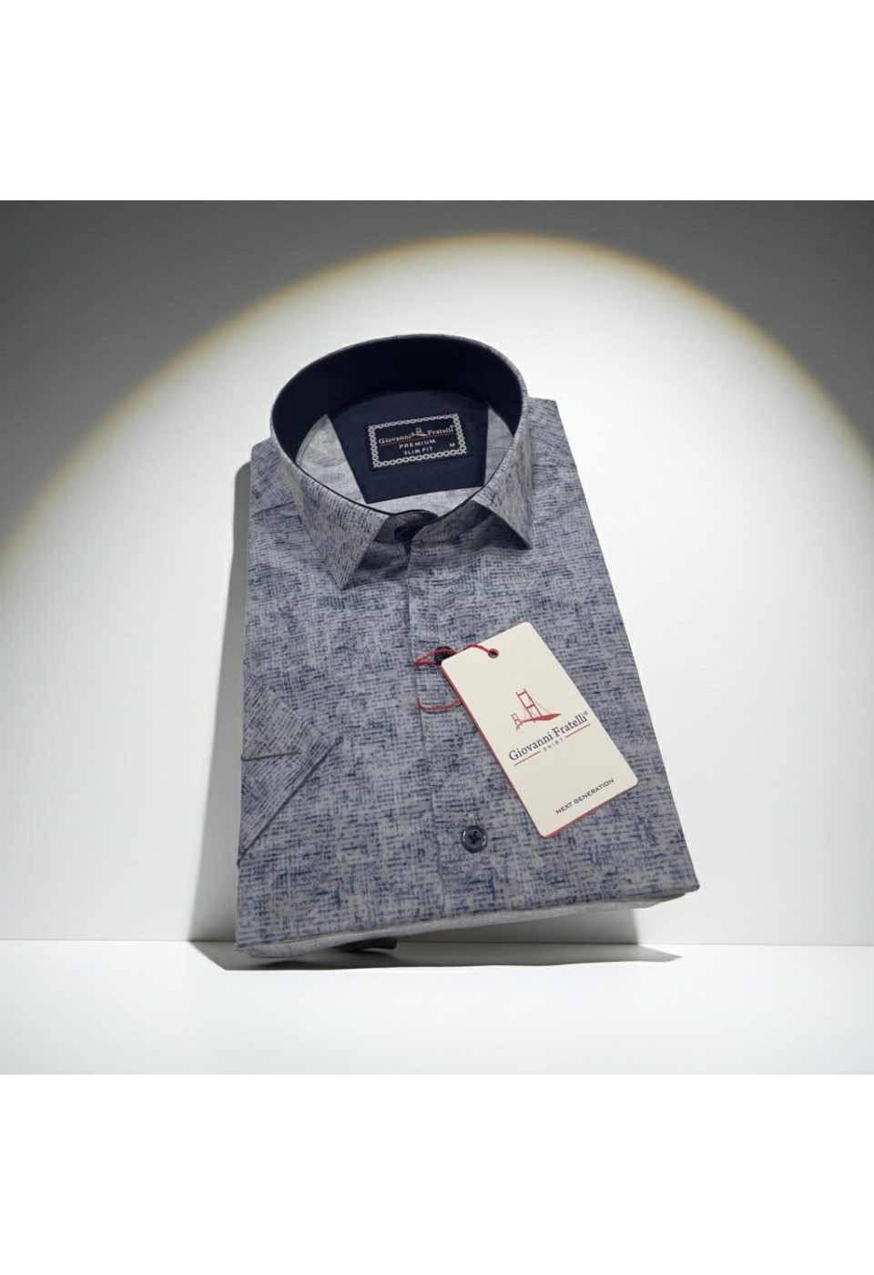 Slim Fit Kısa Kol Desenli Sıcak Baskı Erkek Gömlek 3GMK321152002 - Giovanni Fratelli