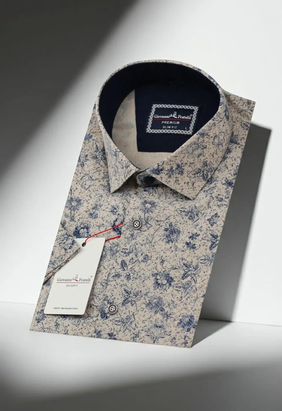 Slim Fit Kısa Kol Desenli Erkek Gömlek 3GMK311153002 - Giovanni Fratelli
