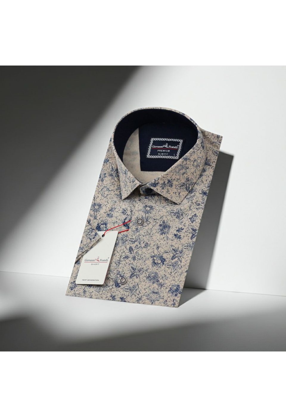 Slim Fit Kısa Kol Desenli Erkek Gömlek 3GMK311153002 - Giovanni Fratelli