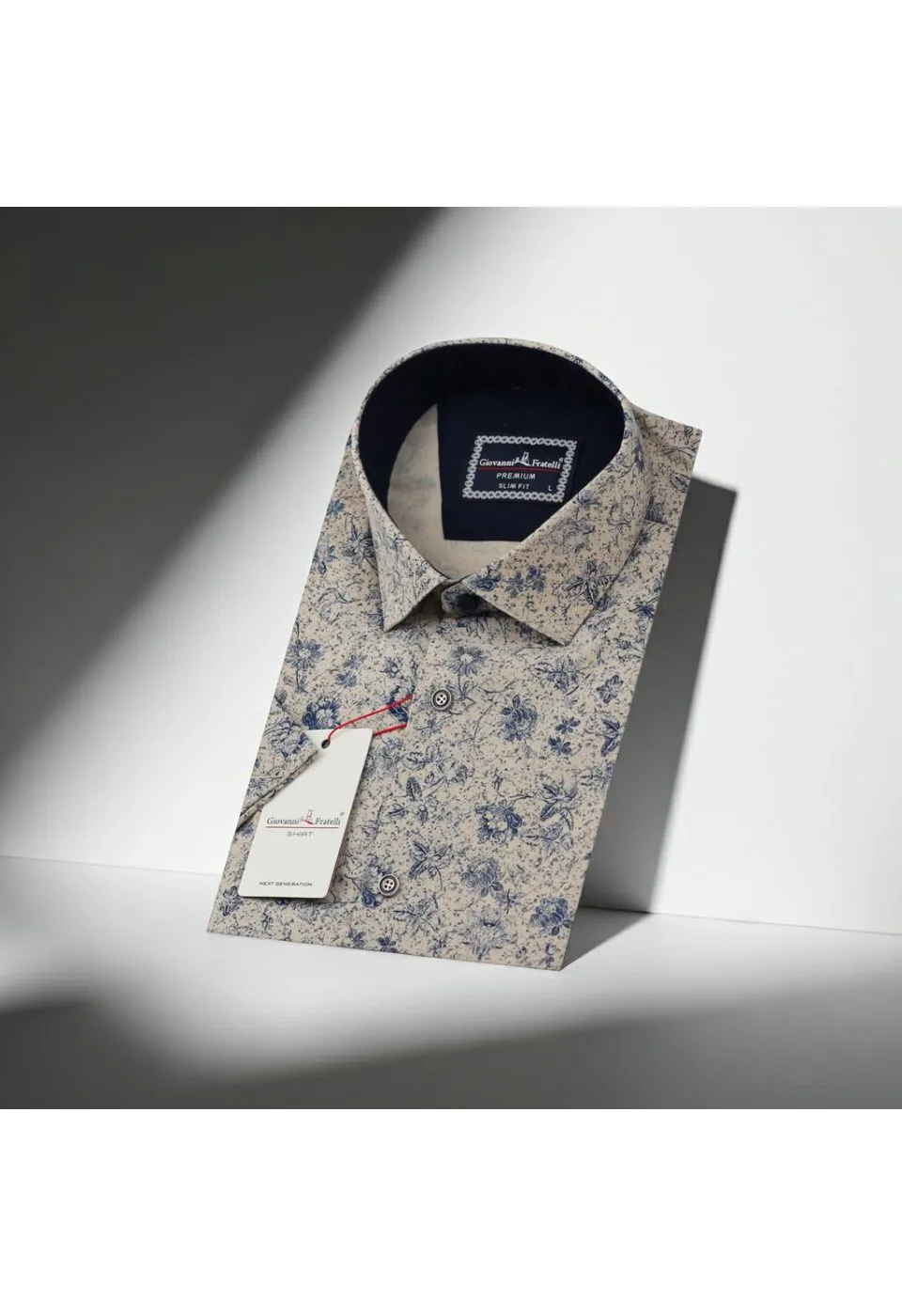 Slim Fit Kısa Kol Desenli Erkek Gömlek 3GMK311153002 - Giovanni Fratelli