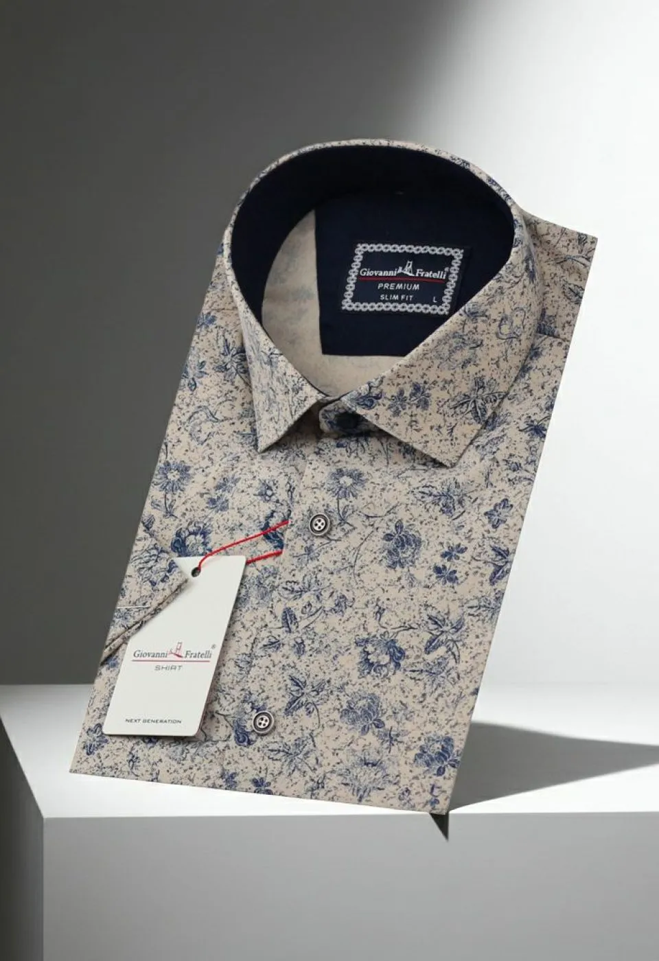 Slim Fit Kısa Kol Desenli Erkek Gömlek 3GMK311153002 - Giovanni Fratelli
