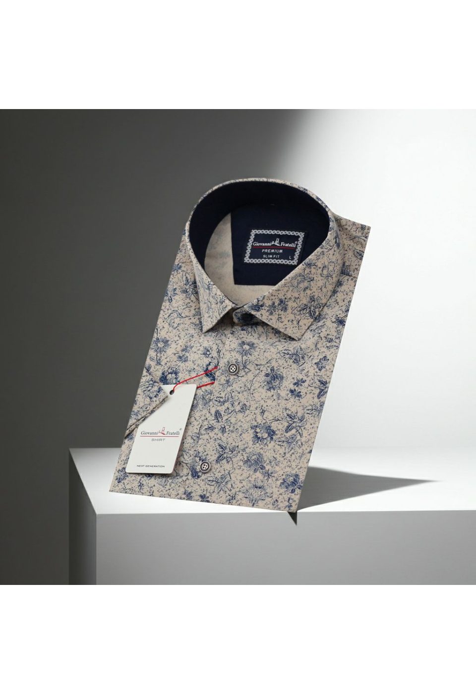 Slim Fit Kısa Kol Desenli Erkek Gömlek 3GMK311153002 - Giovanni Fratelli