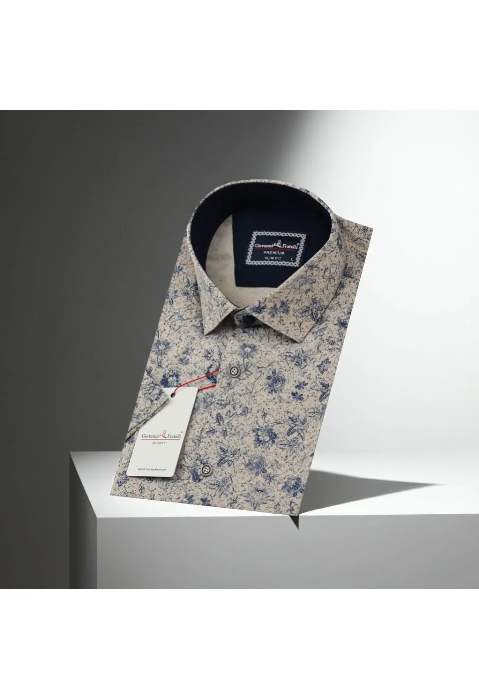 Slim Fit Kısa Kol Desenli Erkek Gömlek 3GMK311153002 - Giovanni Fratelli