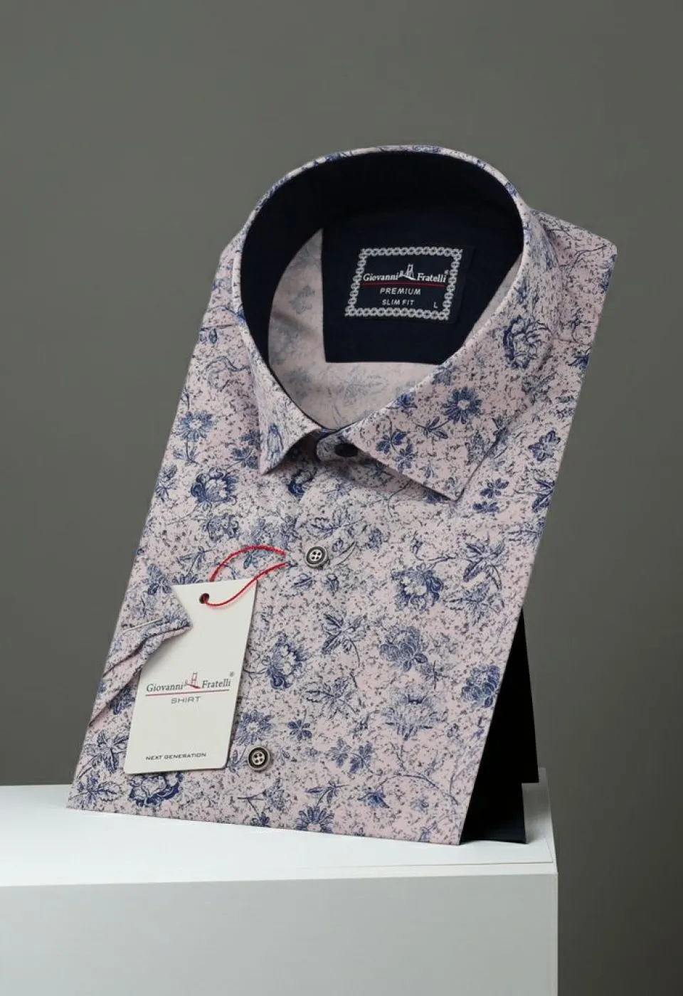 Slim Fit Kısa Kol Desenli Erkek Gömlek 3GMK311153004