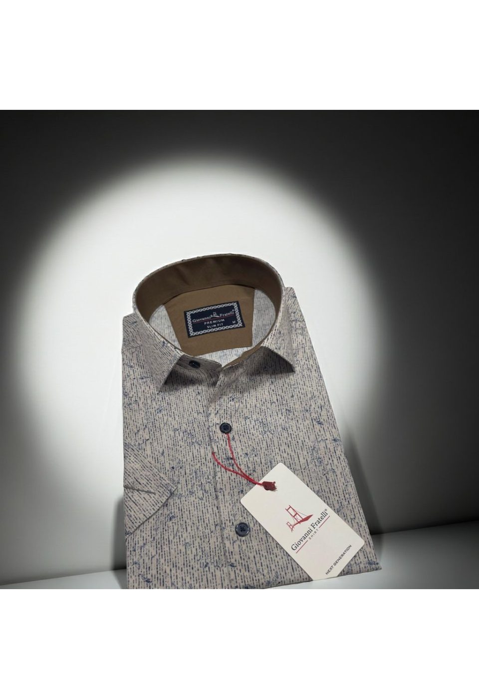 Slim Fit Kısa Kol Desenli Sıcak Baskı Erkek Gömlek 3GMK321154002 - Giovanni Fratelli