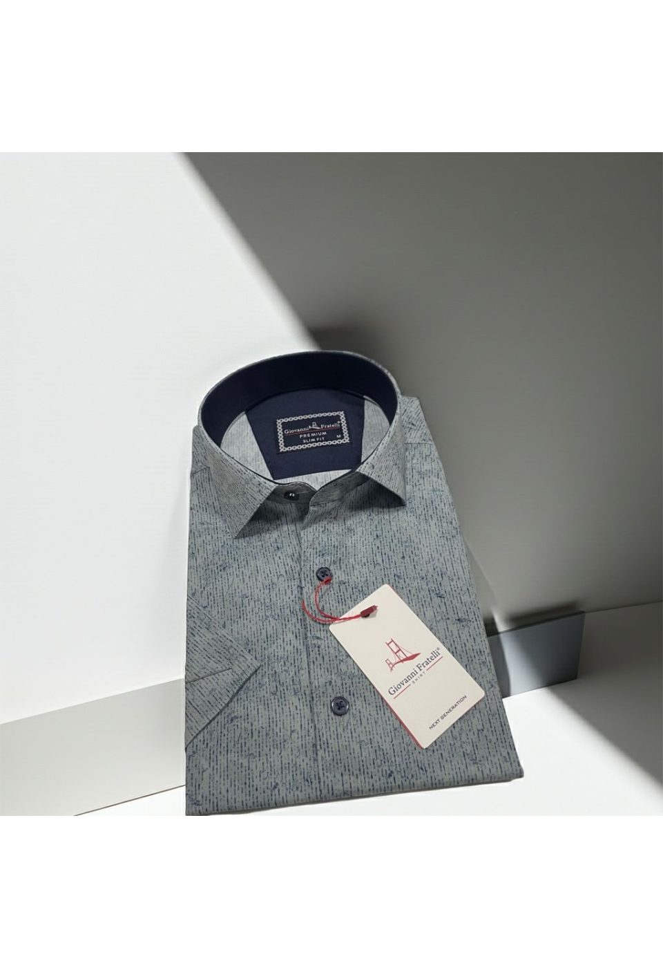 Slim Fit Kısa Kol Desenli Sıcak Baskı Erkek Gömlek 3GMK321154004 - Giovanni Fratelli