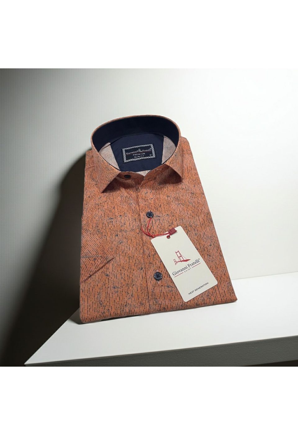 Slim Fit Kısa Kol Desenli Sıcak Baskı Erkek Gömlek 3GMK321154005 - Giovanni Fratelli