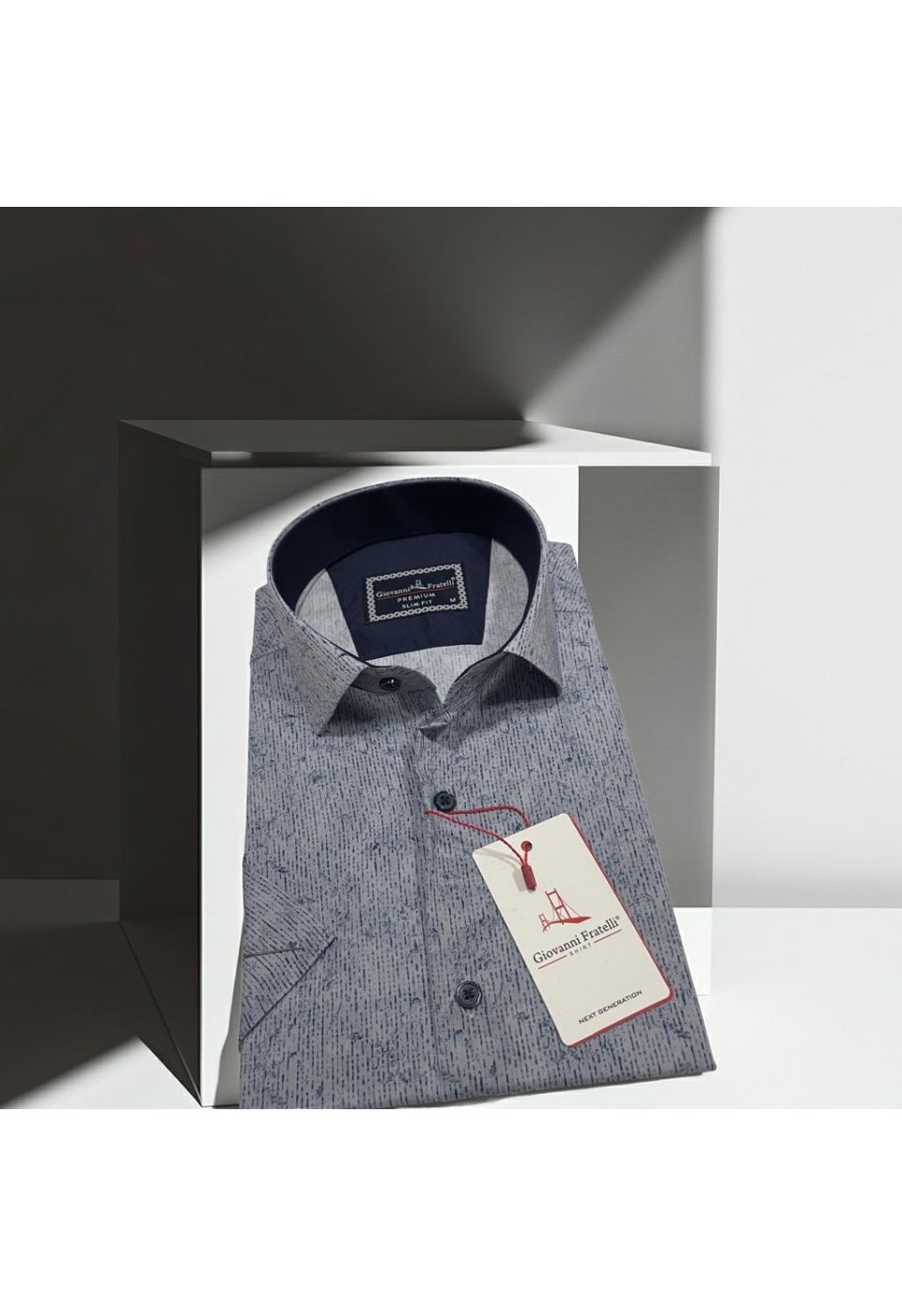 Slim Fit Kısa Kol Desenli Sıcak Baskı Erkek Gömlek 3GMK321154006 - Giovanni Fratelli