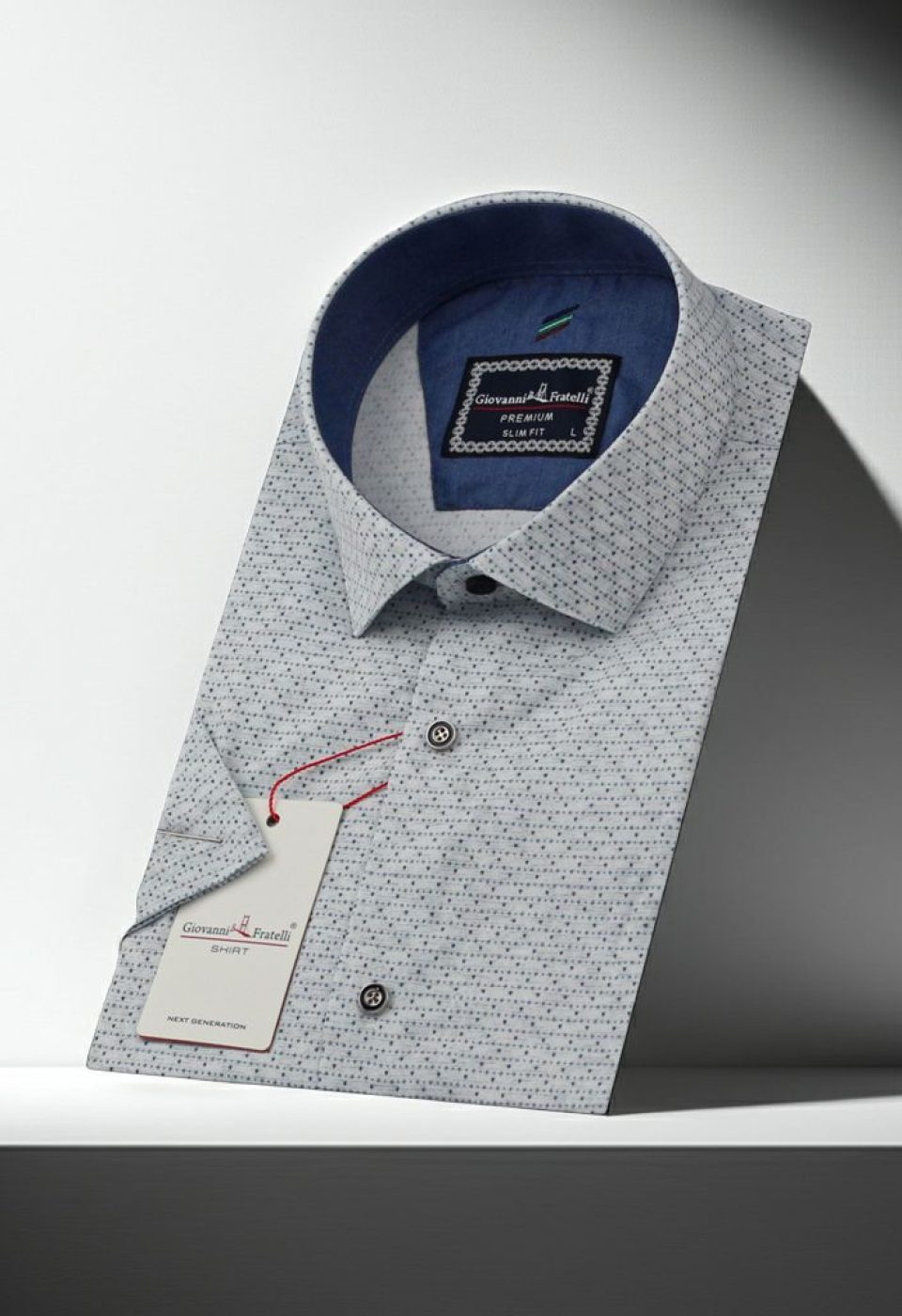 Slim Fit Kısa Kol Desenli Erkek Gömlek 3GMK311158004