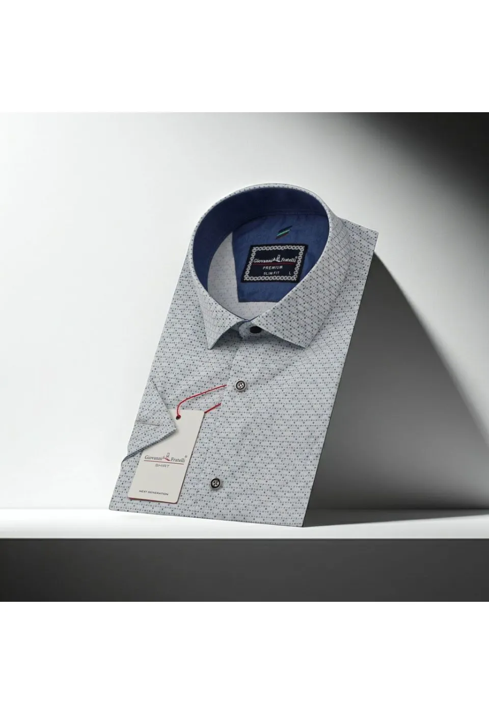 Slim Fit Kısa Kol Desenli Erkek Gömlek 3GMK311158004 - Giovanni Fratelli