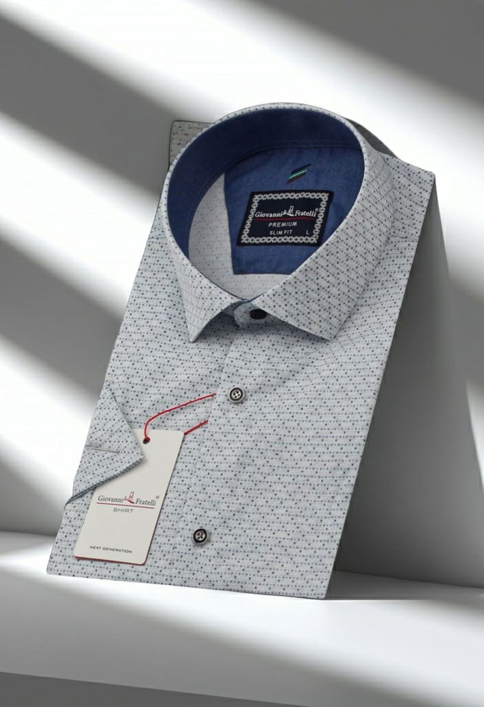 Slim Fit Kısa Kol Desenli Erkek Gömlek 3GMK311158004