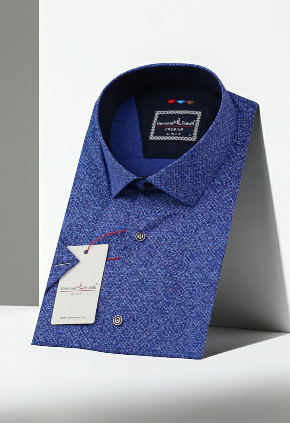 Slim Fit Kısa Kol Desenli Erkek Gömlek 3GMK311163003
