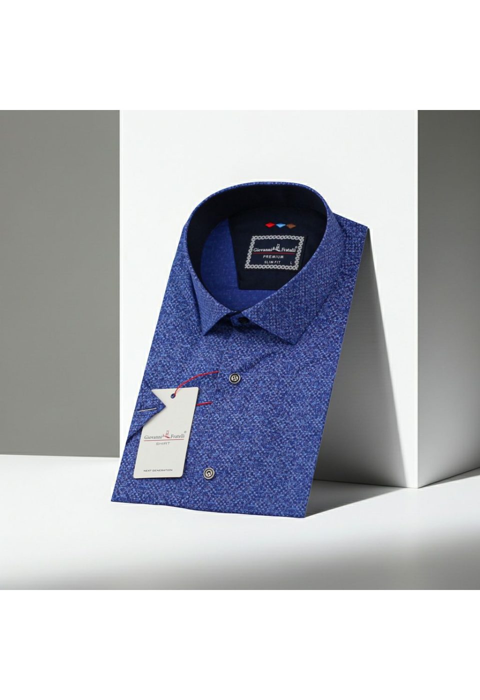 Slim Fit Kısa Kol Desenli Erkek Gömlek 3GMK311163003 - Giovanni Fratelli