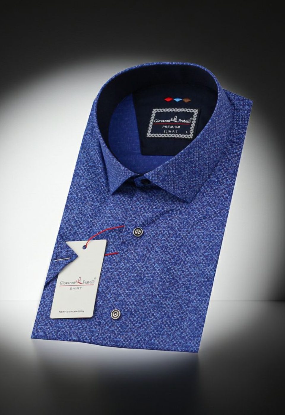 Slim Fit Kısa Kol Desenli Erkek Gömlek 3GMK311163003 - Giovanni Fratelli