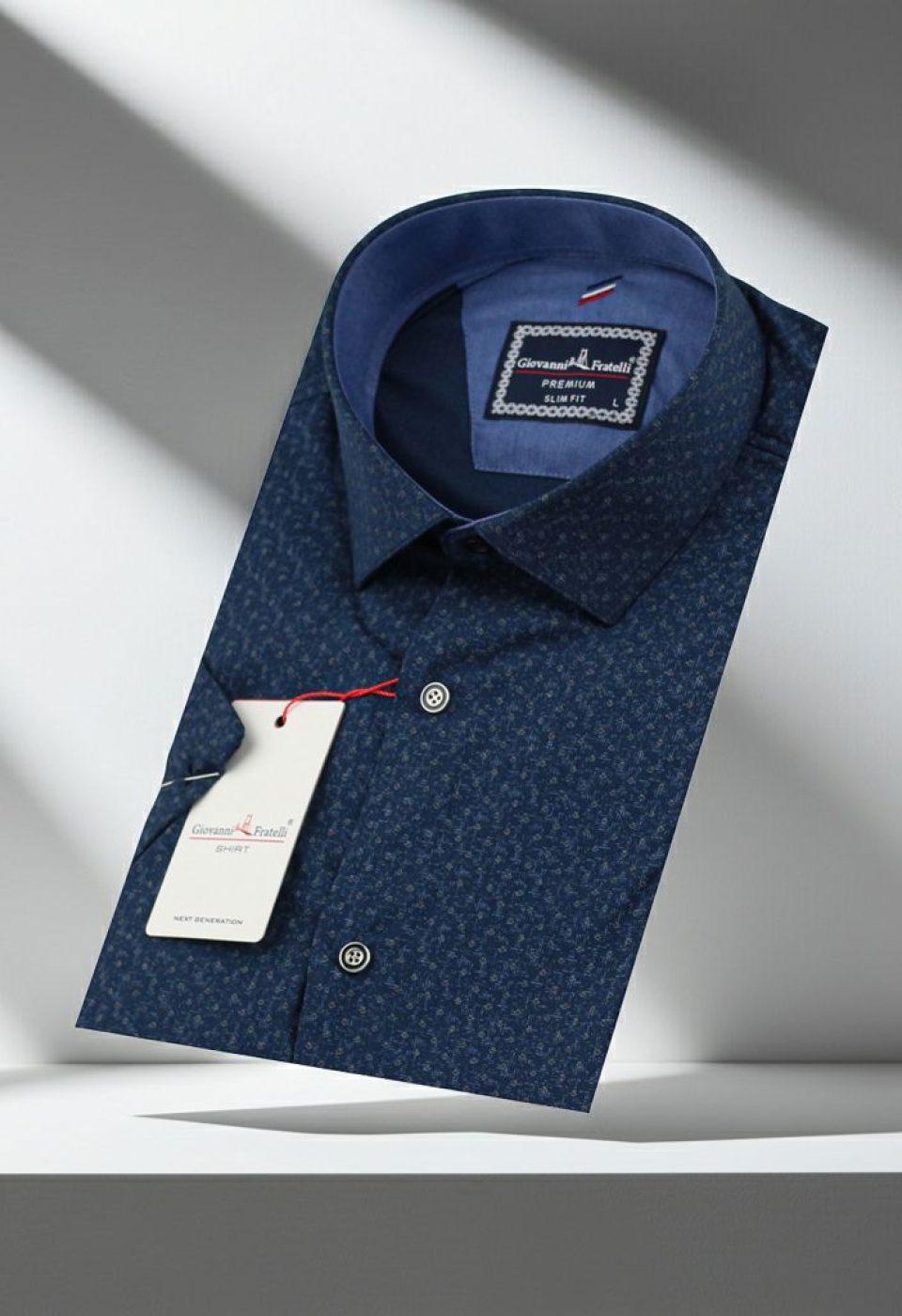 Slim Fit Kısa Kol Desenli Erkek Gömlek 3GMK311164006