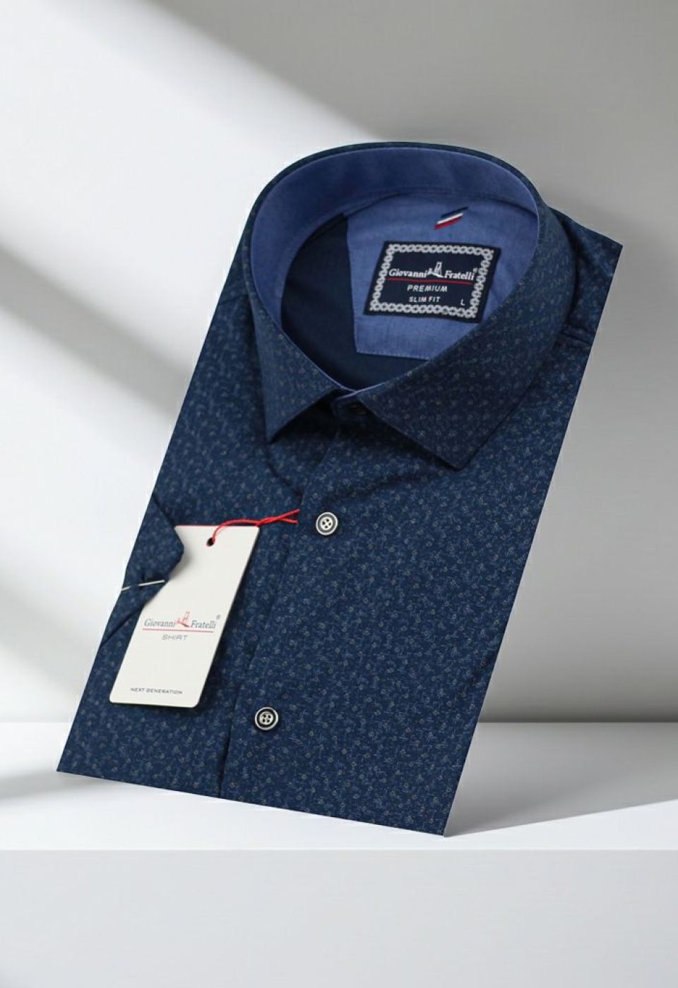 Slim Fit Kısa Kol Desenli Erkek Gömlek 3GMK311164006