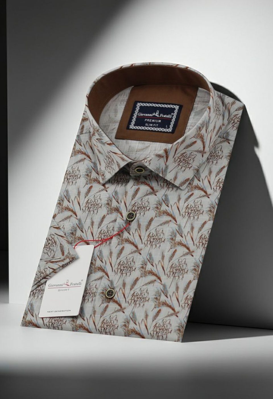 Slim Fit Kısa Kol Dijital Baskılı Desenli Erkek Gömlek 3GMK311166005