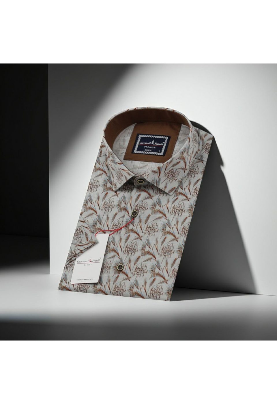 Slim Fit Kısa Kol Dijital Baskılı Desenli Erkek Gömlek 3GMK311166005 - Giovanni Fratelli