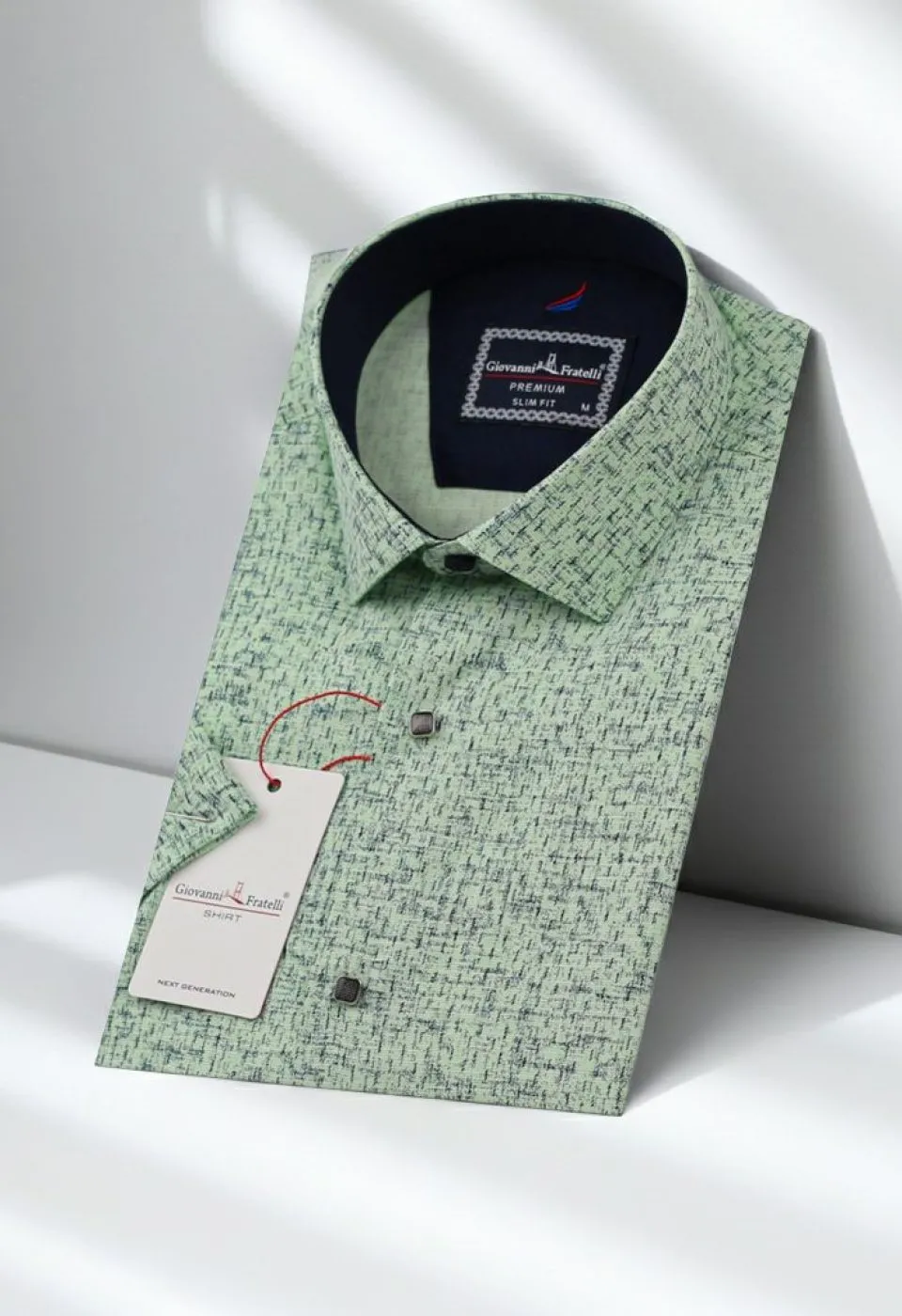 Slim Fit Kısa Kol Düz Renk Erkek Gömlek 3GMK311176005