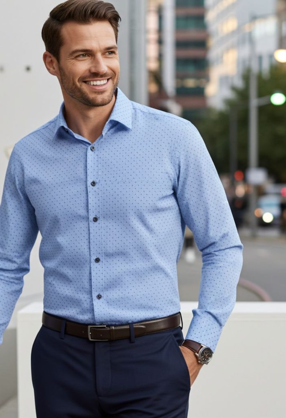 Slim Fit Uzun Kol Desenli Erkek Gömlek 3GMK321177005 - Giovanni Fratelli