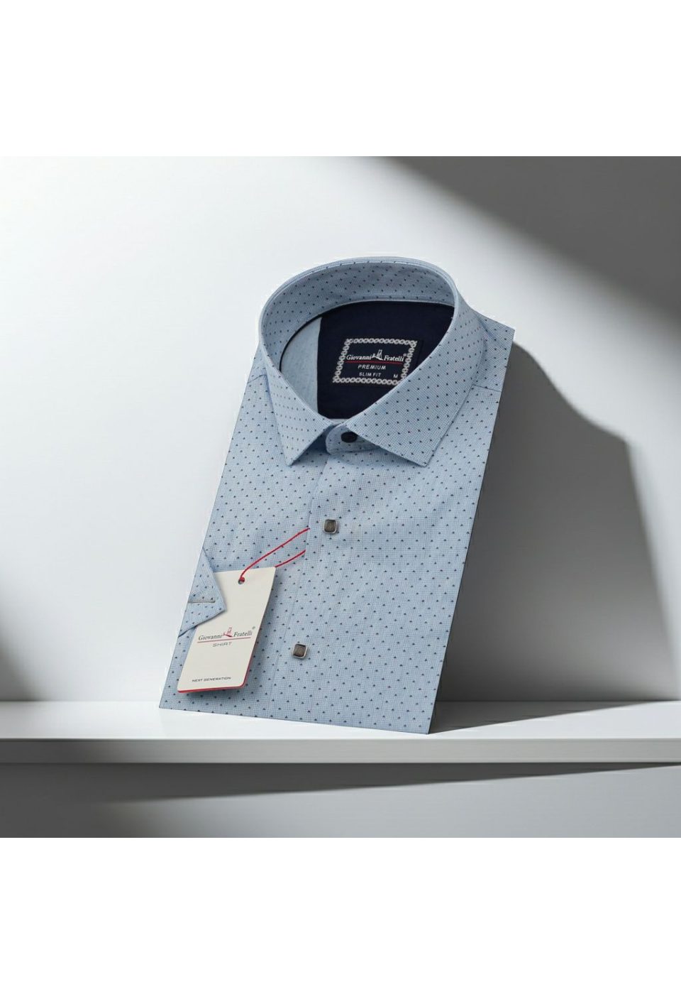 Slim Fit Kısa Kol Desenli Erkek Gömlek 3GMK311177002 - Giovanni Fratelli