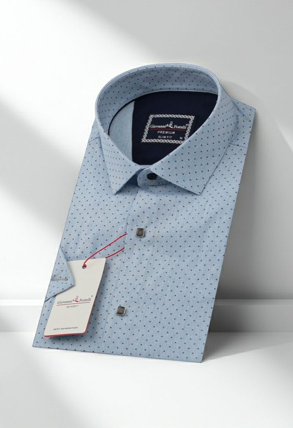 Slim Fit Kısa Kol Desenli Erkek Gömlek 3GMK311177002
