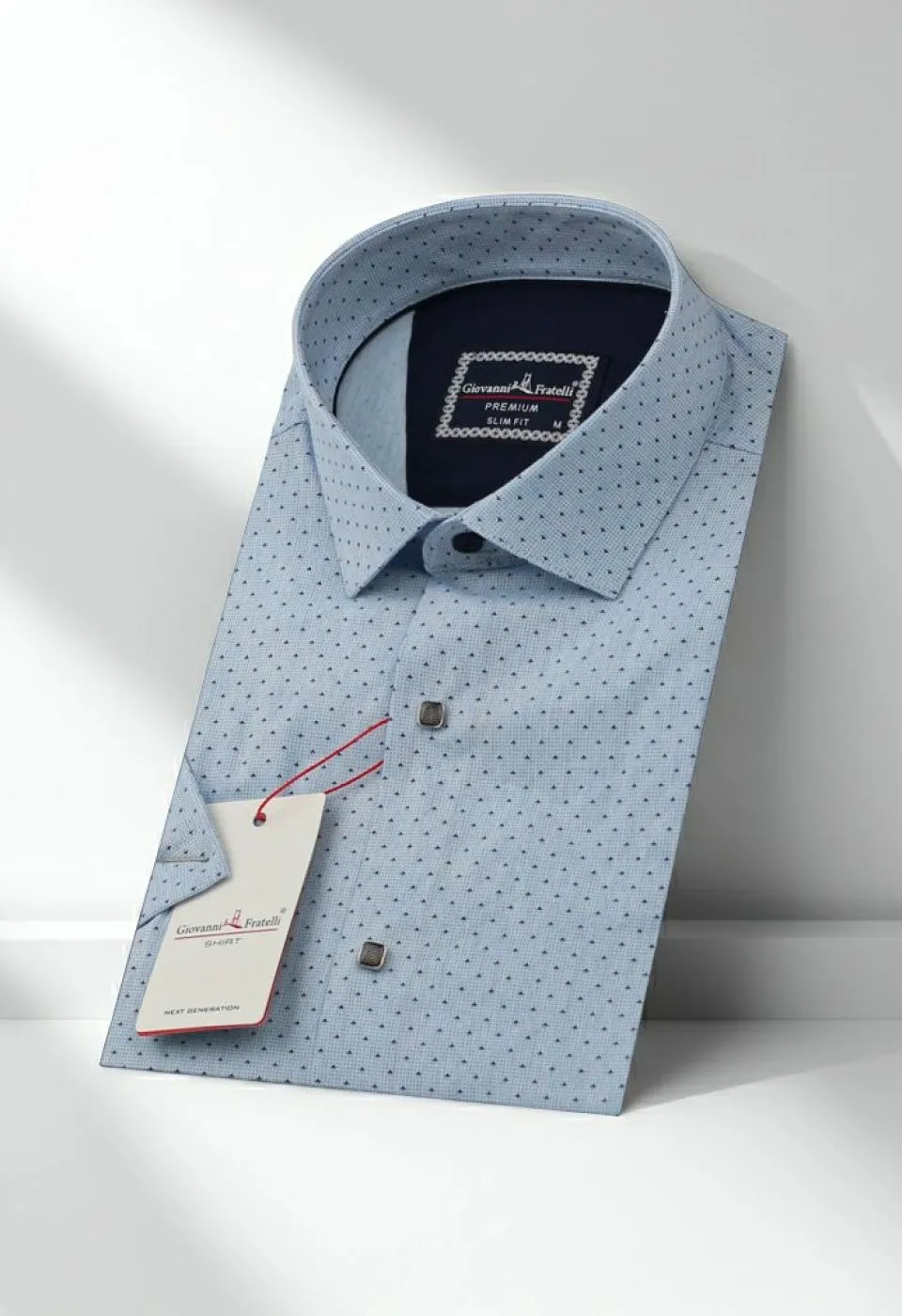 Slim Fit Kısa Kol Desenli Erkek Gömlek 3GMK311177002