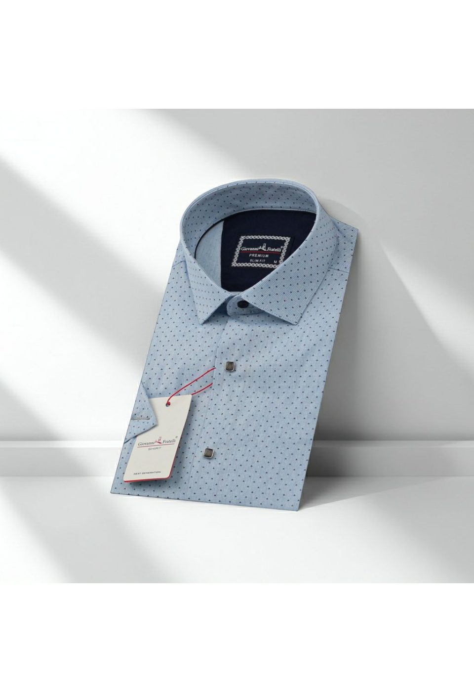 Slim Fit Kısa Kol Desenli Erkek Gömlek 3GMK311177002 - Giovanni Fratelli