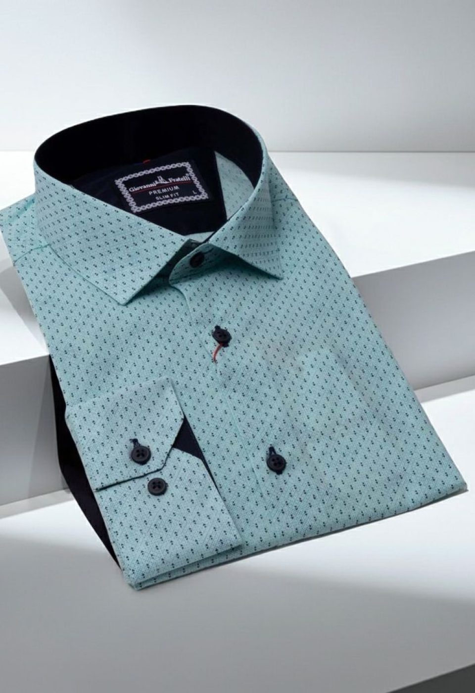 Slim Fit Uzun Kol Desenli Erkek Gömlek 3GMK321178007