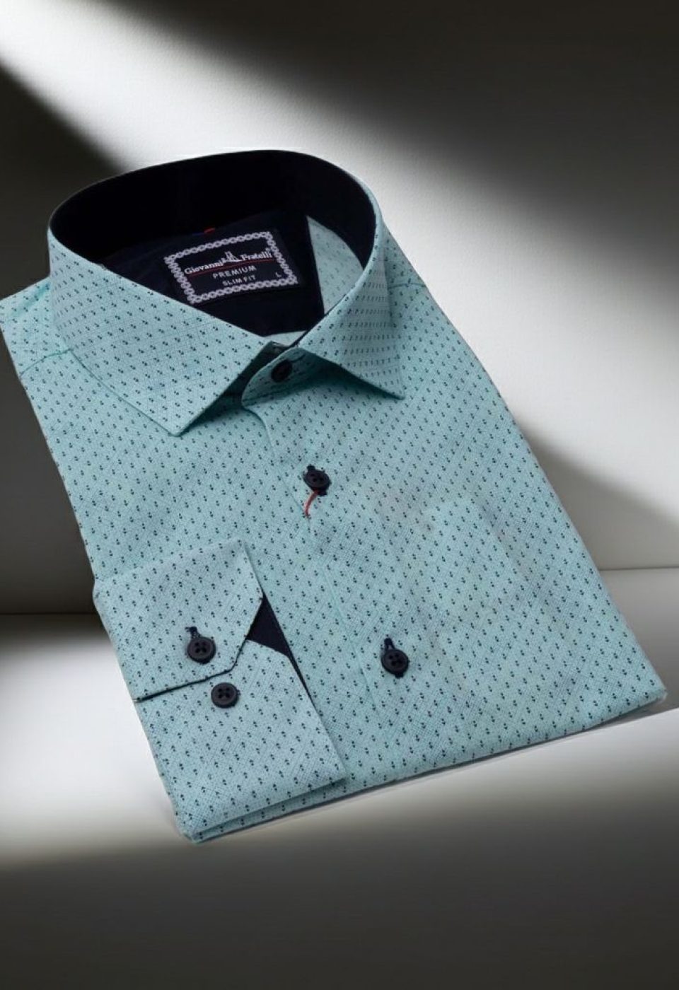 Slim Fit Uzun Kol Desenli Erkek Gömlek 3GMK321178007