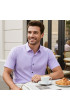 Slim Fit Kısa Kol Düz Renk Erkek Gömlek 3GMK311171008