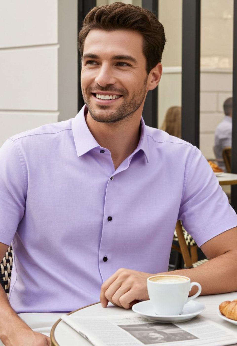 Slim Fit Kısa Kol Düz Renk Erkek Gömlek 3GMK311171008