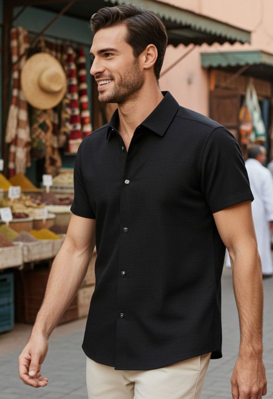 1171 CR K 009 Slim Fit Kısa Kol Düz Renk Erkek Gömlek 3GMK311171009 - Giovanni Fratelli
