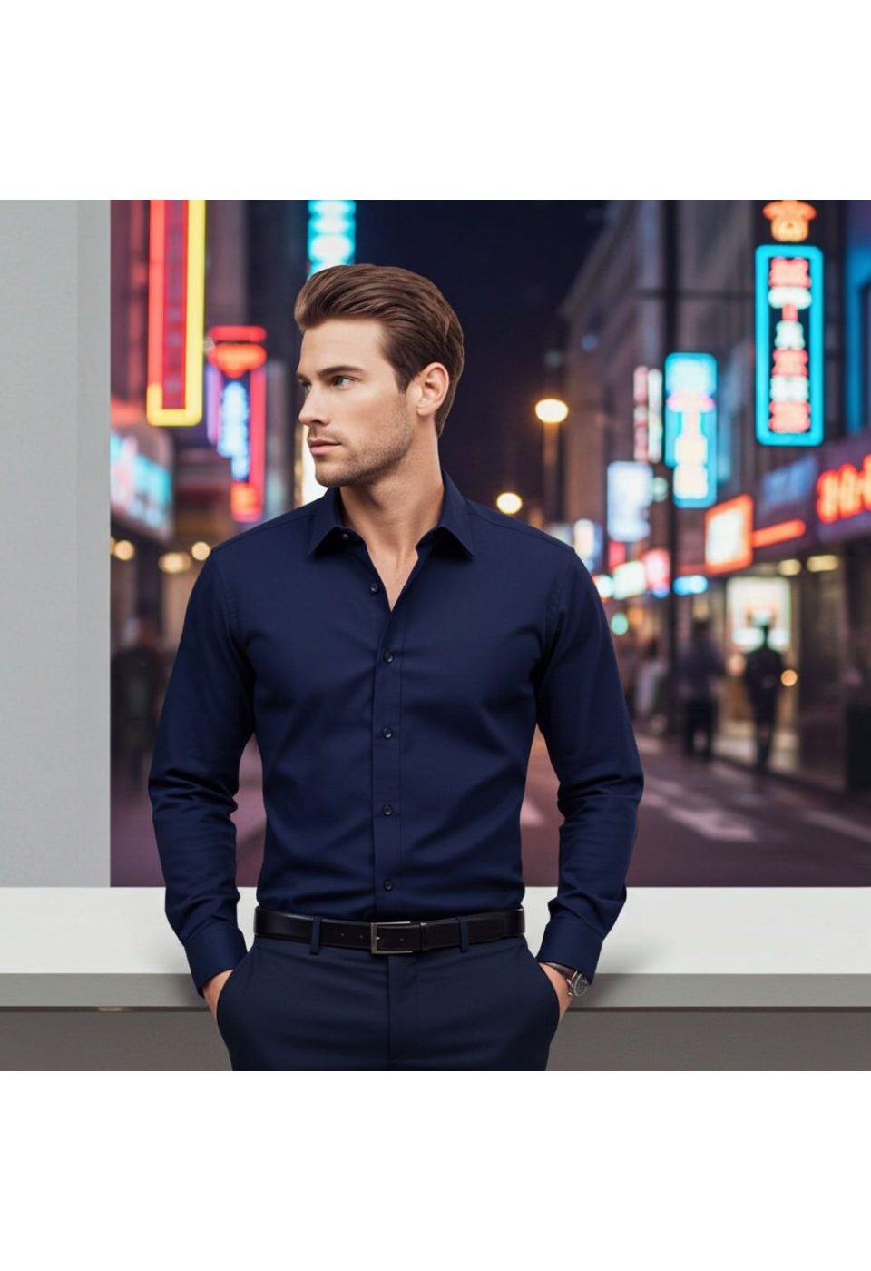 Slim Fit Uzun Kol Düz Renk Oxford Erkek Gömlek 3GMK321171007 - Giovanni Fratelli