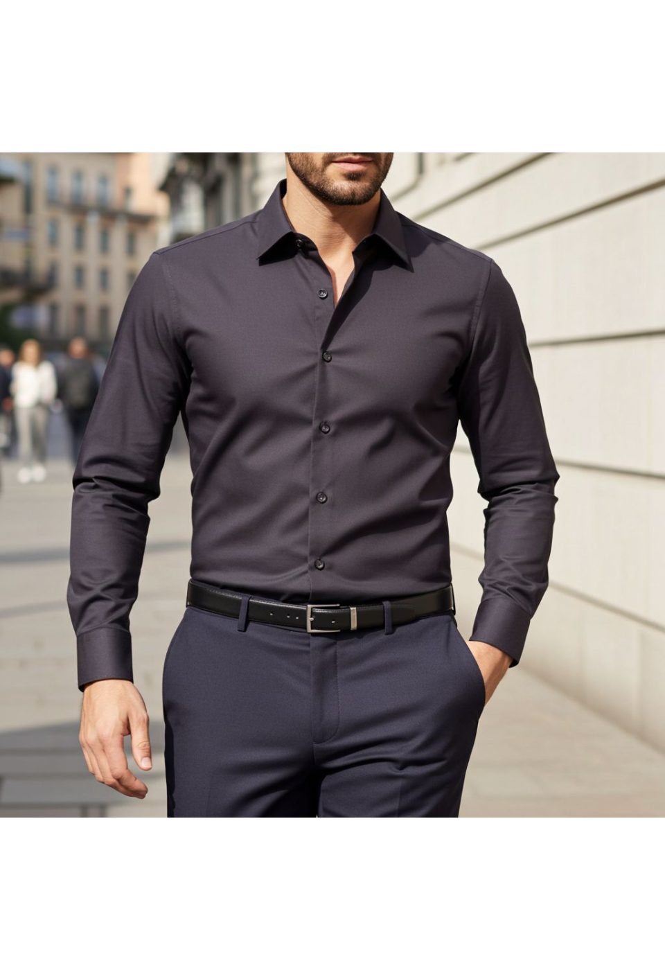 Slim Fit Uzun Kol Düz Renk Oxford Erkek Gömlek 3GMK321171015 - Giovanni Fratelli