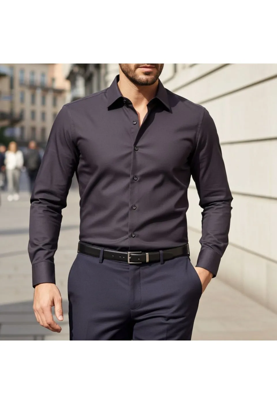 Slim Fit Uzun Kol Düz Renk Oxford Erkek Gömlek 3GMK321171015 - Giovanni Fratelli